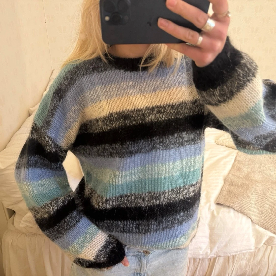 Randig stickad tröja - 3