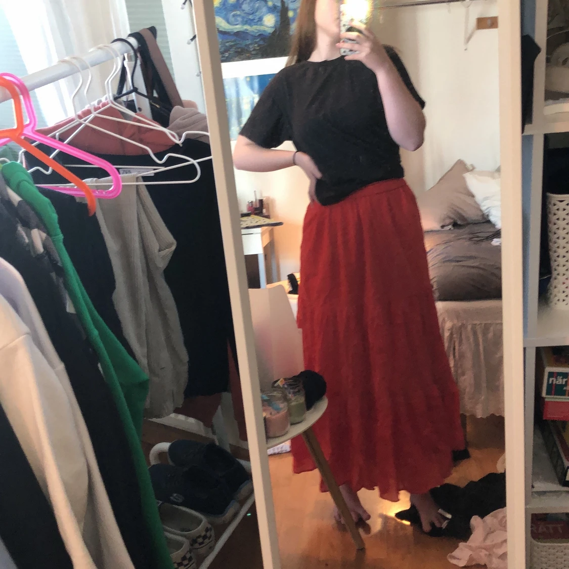 Lång röd kjol - 91