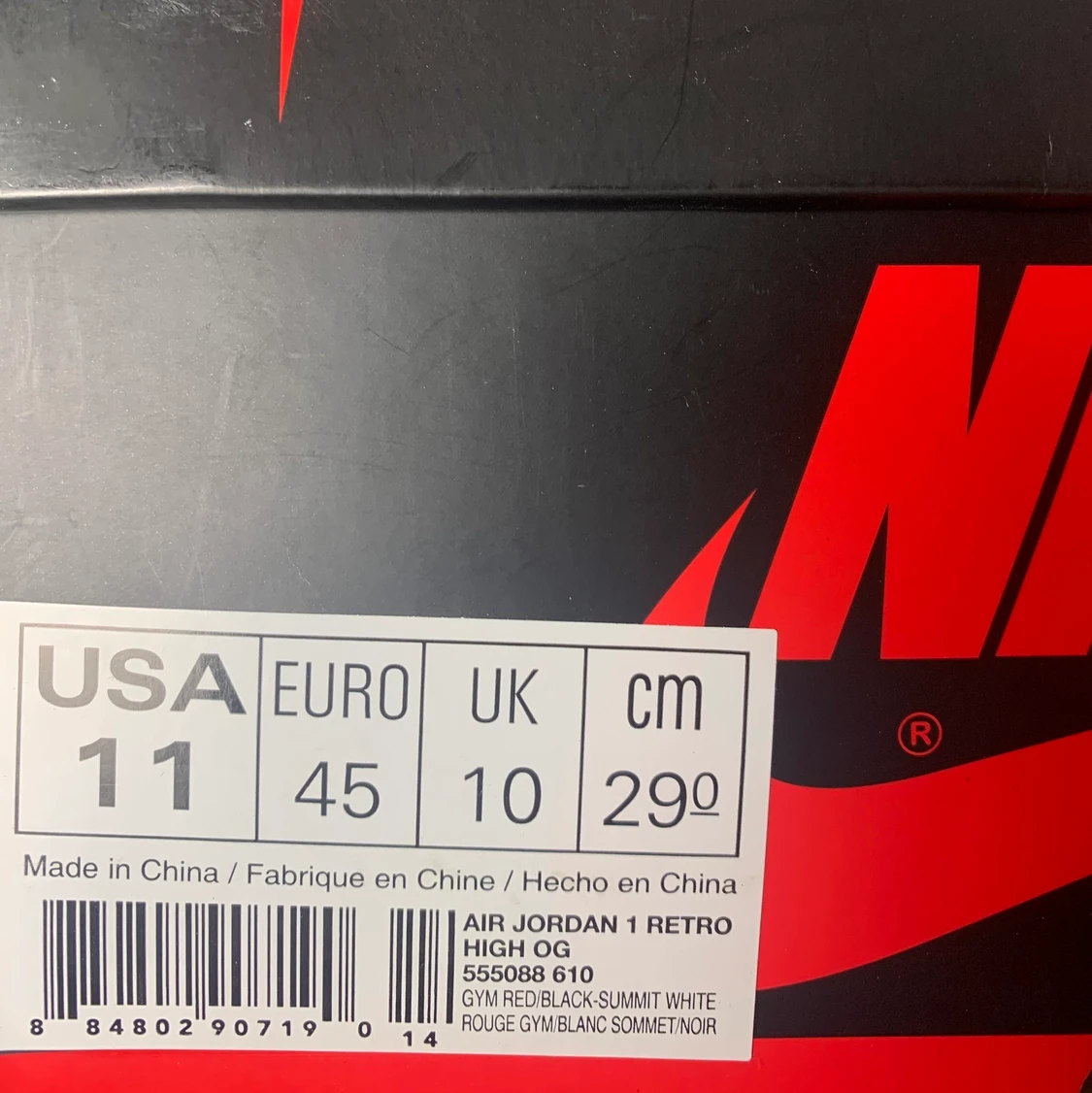 Jordan 1 Retro High Bred Toe (2018) - 91