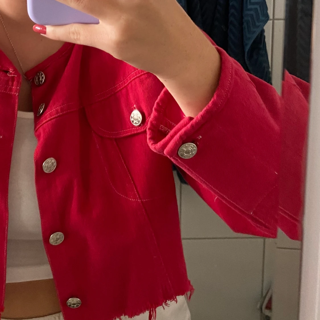  Röd jeansjacka  - 90