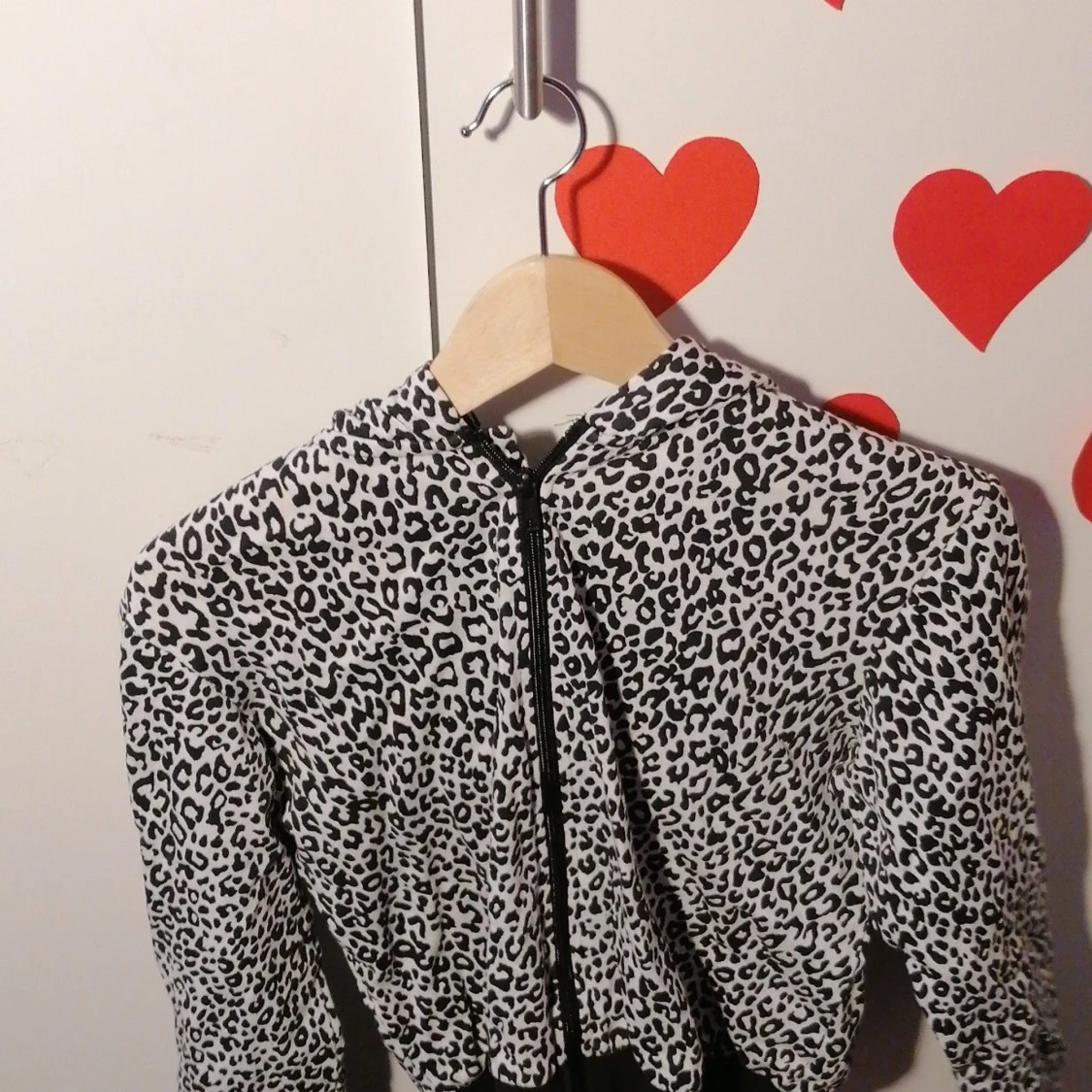 Leopardfärgad zip-hoodie  - 90