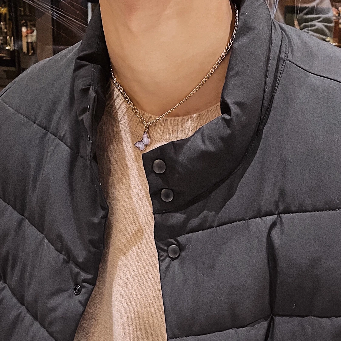 Guldkedja med fjäril - 90