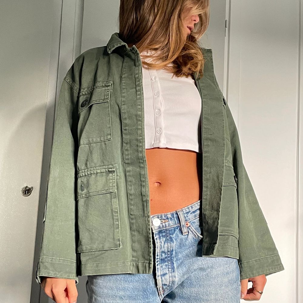 Grön jeansjacka - Zara | Plick Second Hand