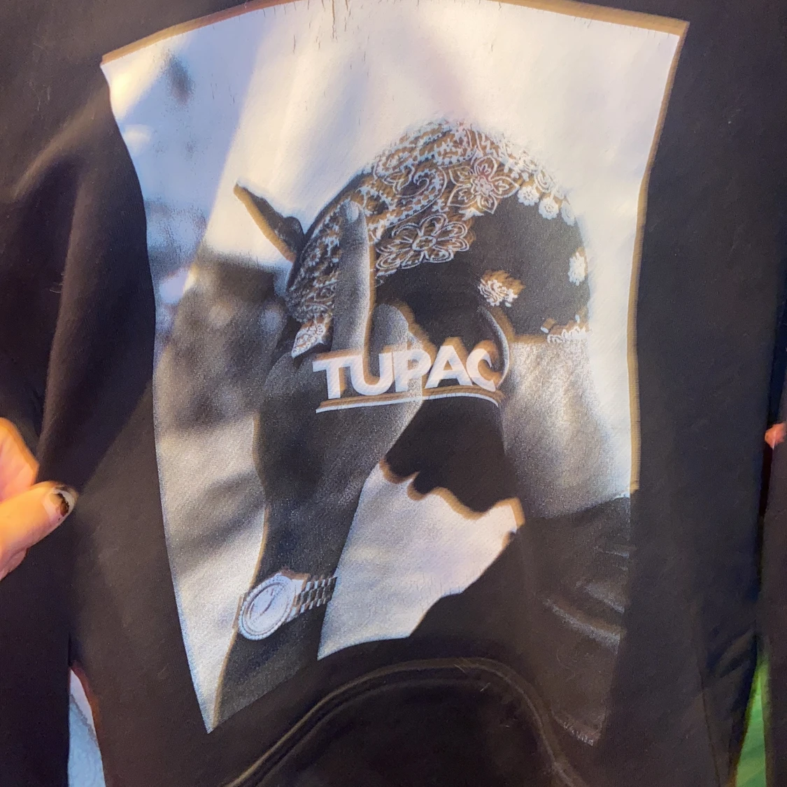 Tupac hoddie storlek S - 91