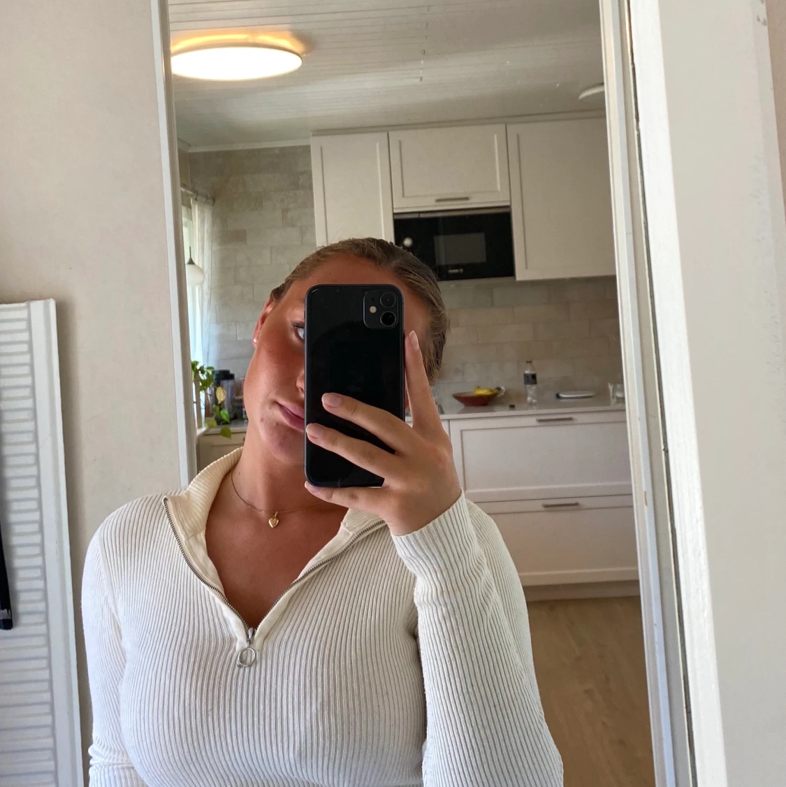 Högkragad långärmad tröja i strl S