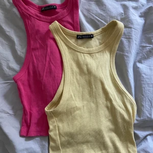 Zara topp - Säljer dessa två populära toppar från zara i stl S, rosa och pastellgult!⚡️ säljer då de ej kommer till användning⭐️💗 