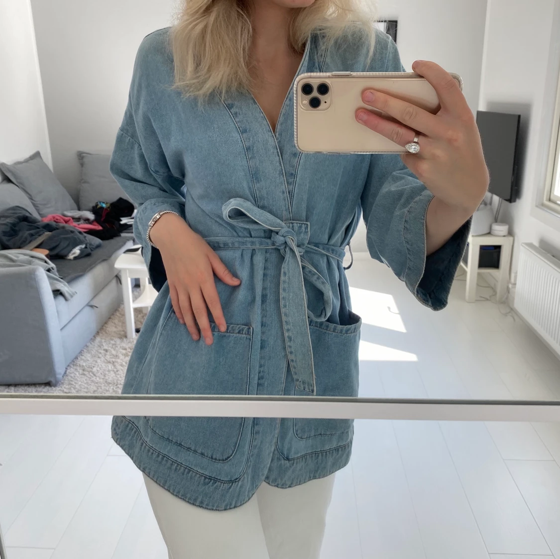 Fin tyg jeans jacka💙 - 90