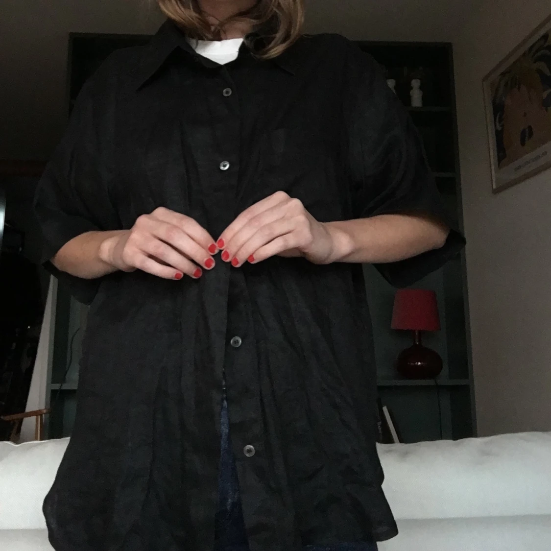 Kortärmad Linneskjorta  - 90