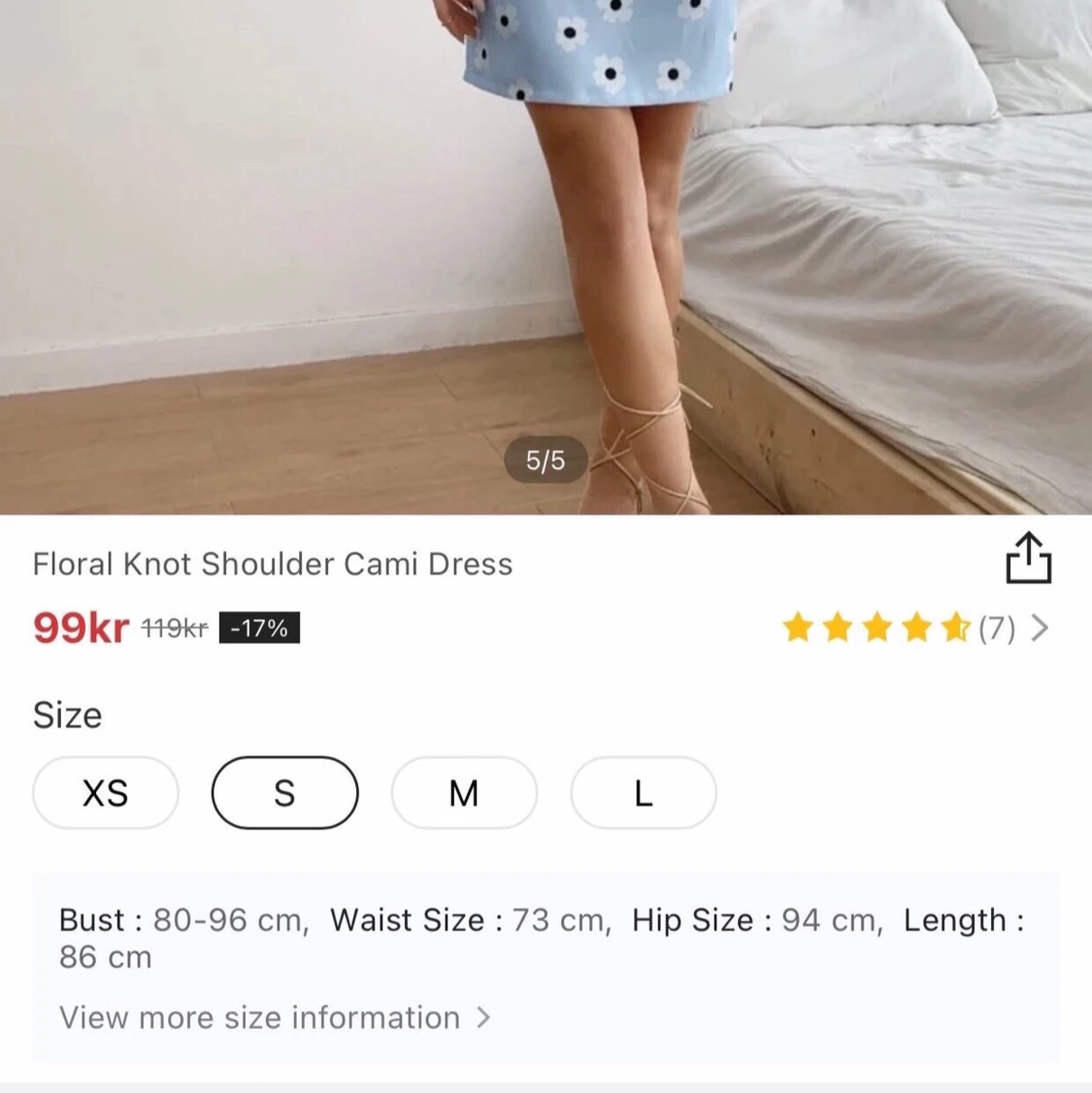 Floral Knot Shoulder Cami Dress - 91