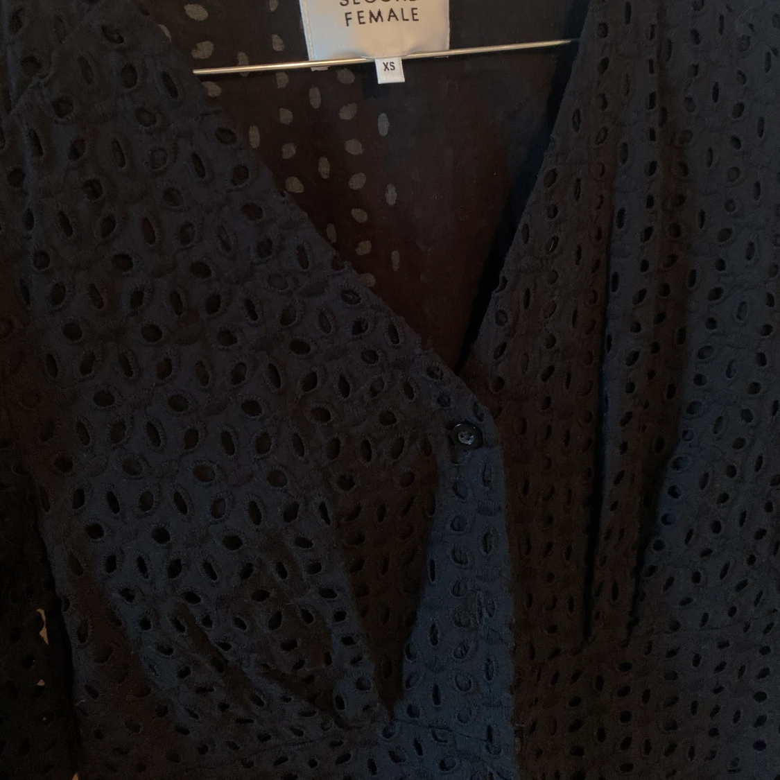 Svart Blues/top med knappar XS - 90