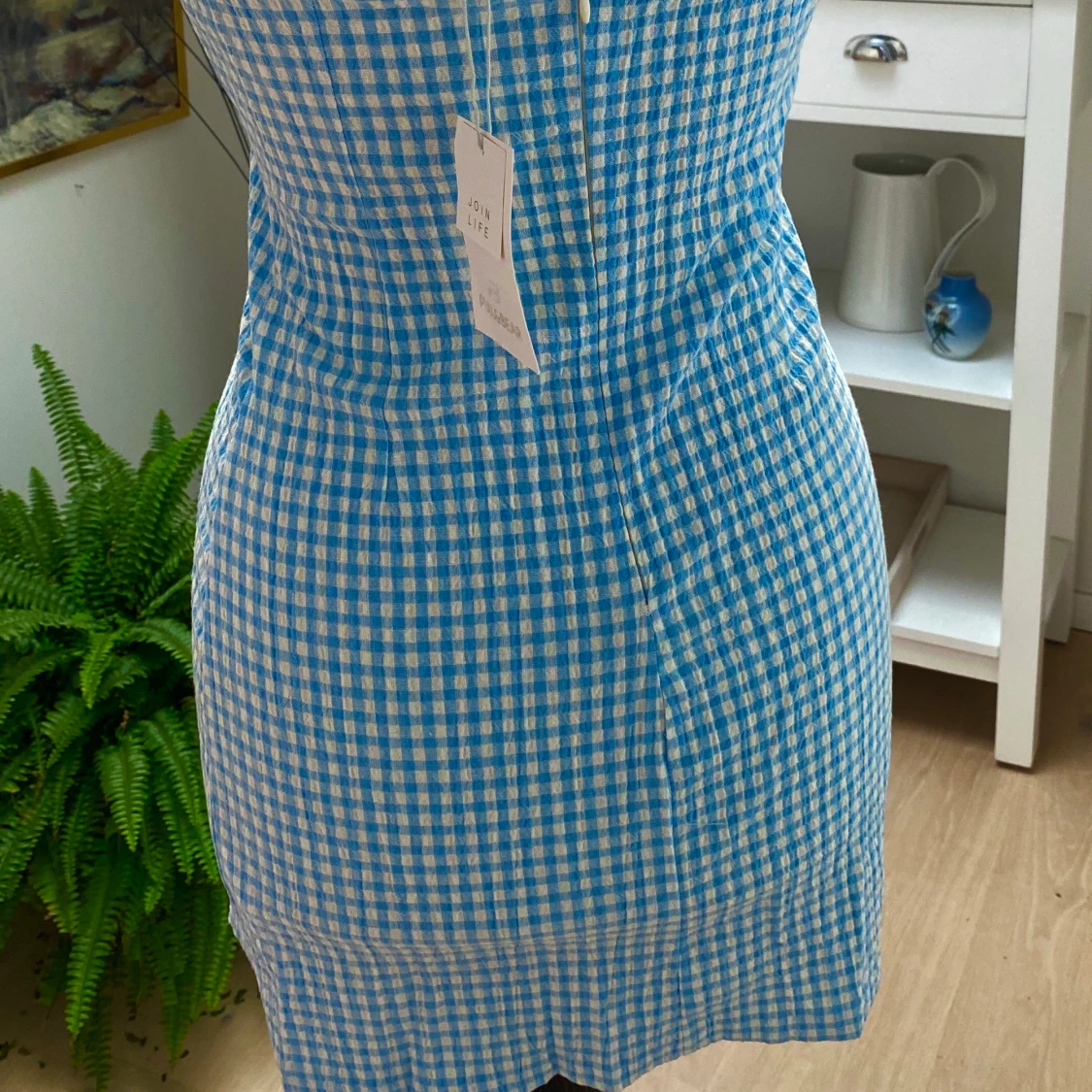 Klänning- blå och vit rutig - 91