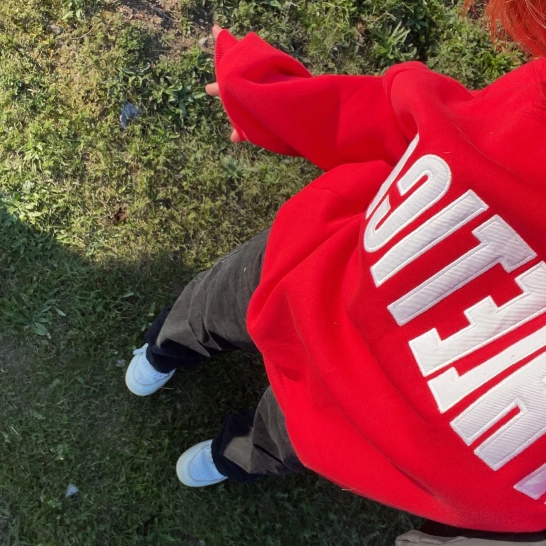 Röd sweatshirt  - 90