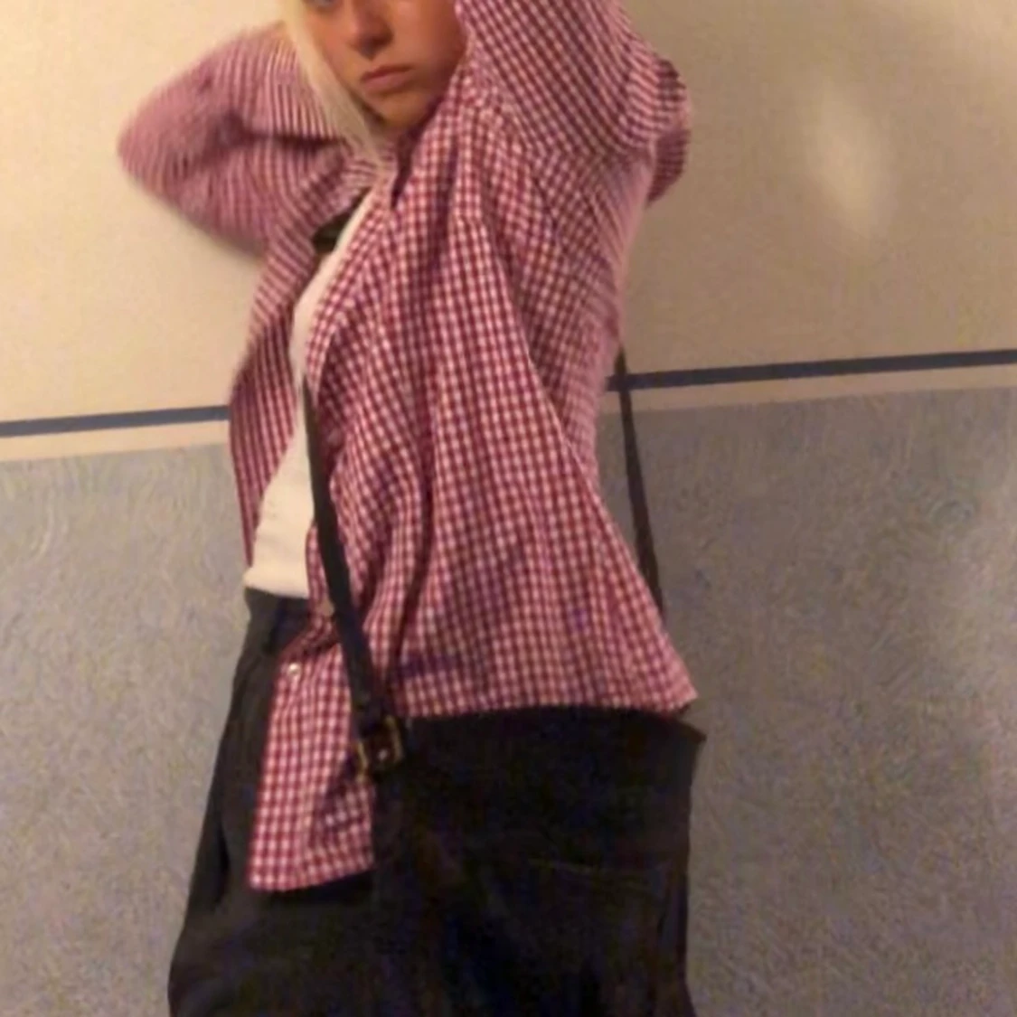 Rosa rutig skjorta - 90