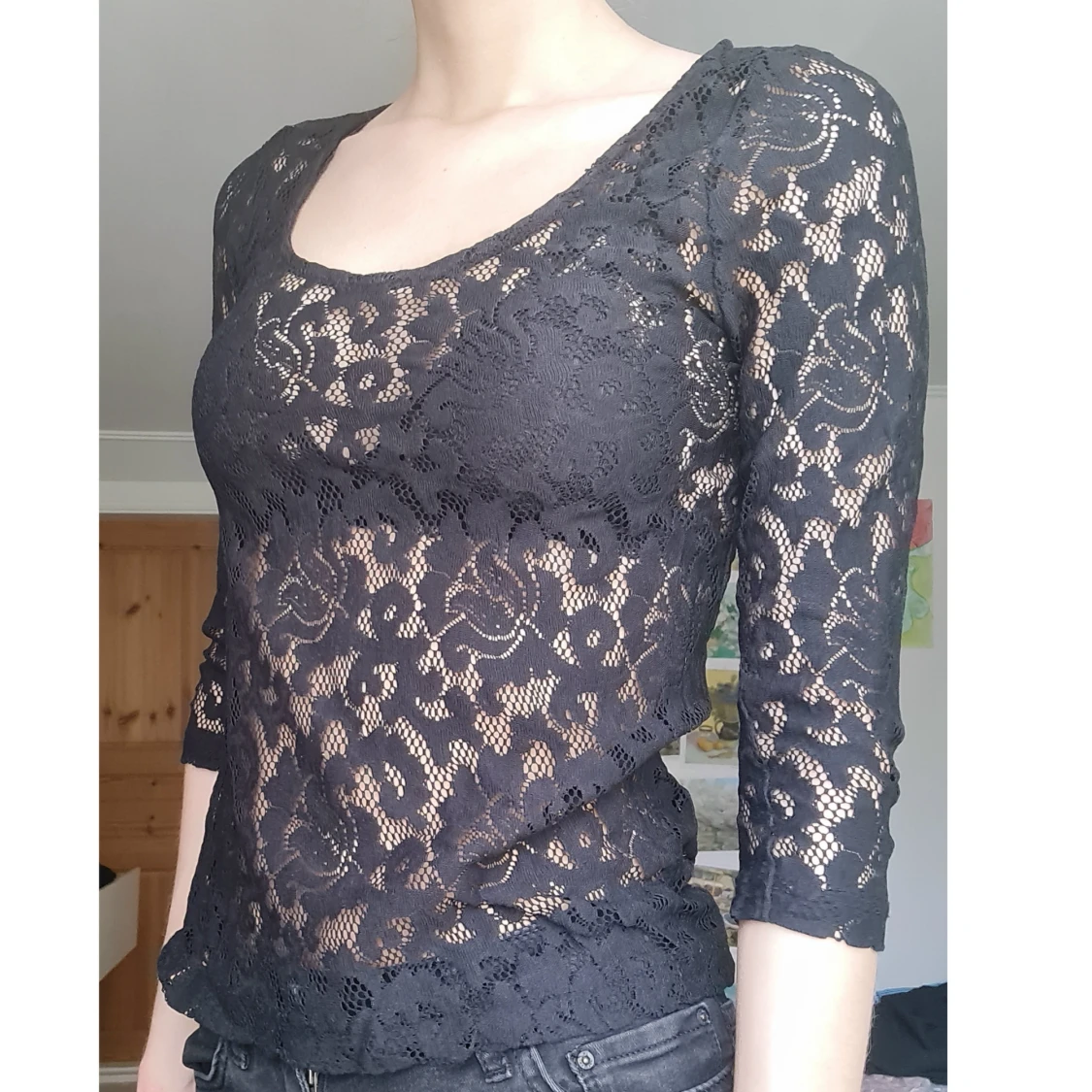 svart spetströja - 90