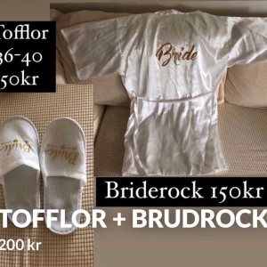 Brudrock + brudtofflor - Brudrock - Fri storlek. Tofflor - 36-40.