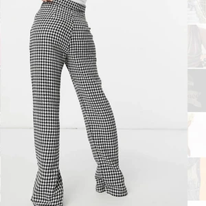 Hundtandsmönstrad byxa - Utsvängd Hundtandsmönstrad byxa från Bershka 