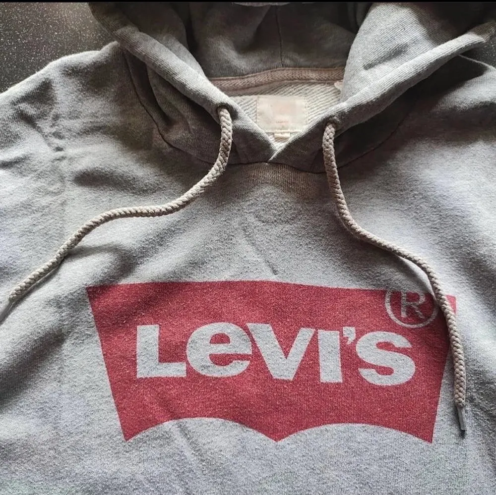 Levis hoodie i bra skick förutom de lilla hålet på höger sida av hoodien (går lätt att sy ihop) dom två första bilderna är lånade💖. Hoodies.