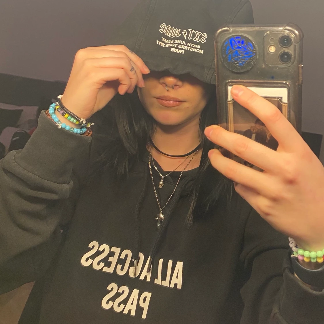 Svart hoodie i S - 91