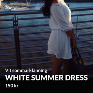 Vit härlig sommarklänning! - Vit och luftig sommarklänning som passar till de flesta  evenemang! Härlig material, storlek small. Använd endast två gånger :)