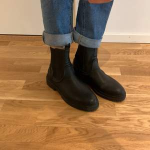 Black chelsea leather boots from Ellos