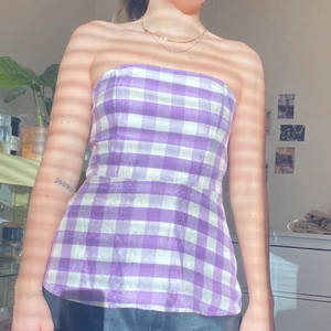 Vintage peplum top - Rutig med korsett