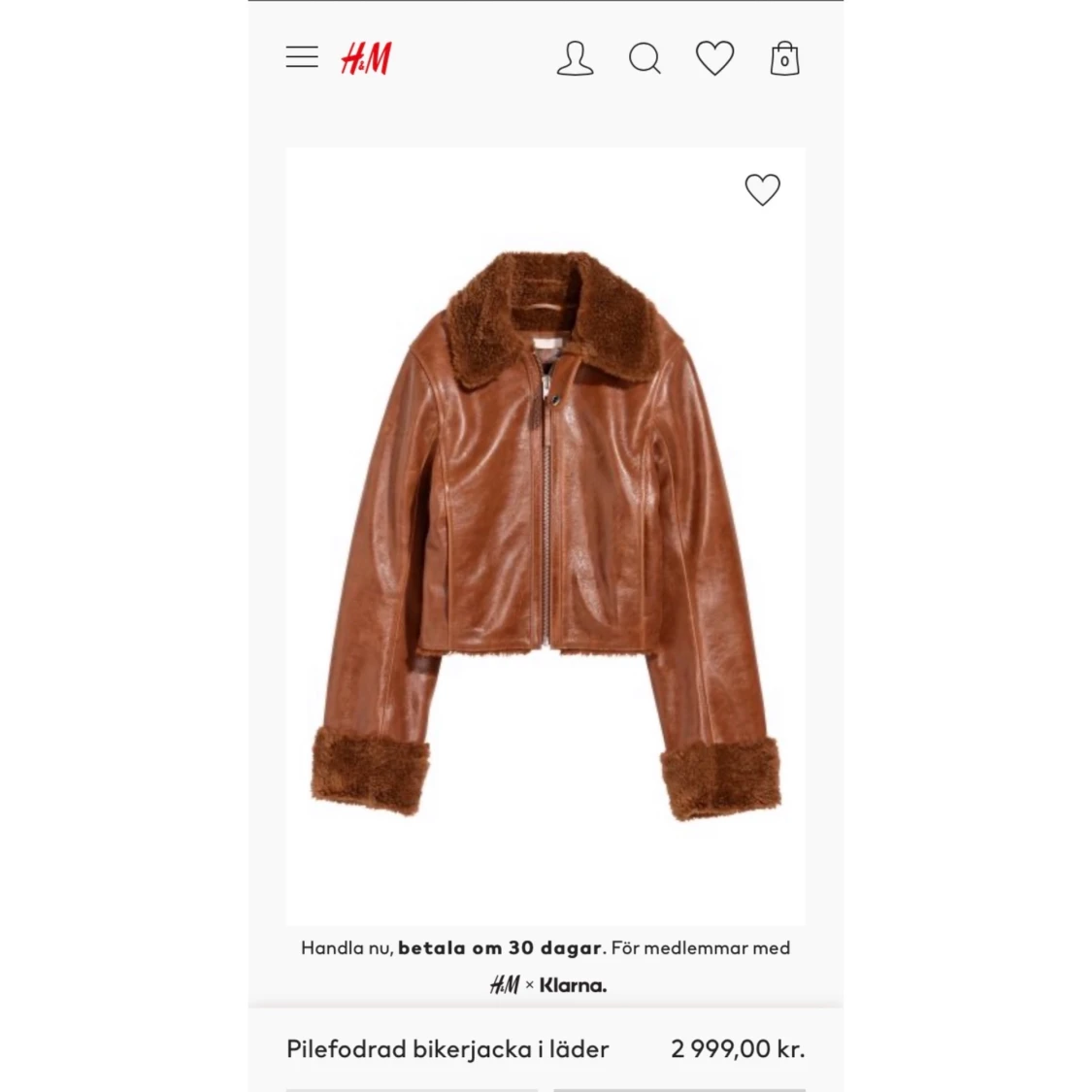 HM studio, pilefodrad bikerjacka i läder - 90