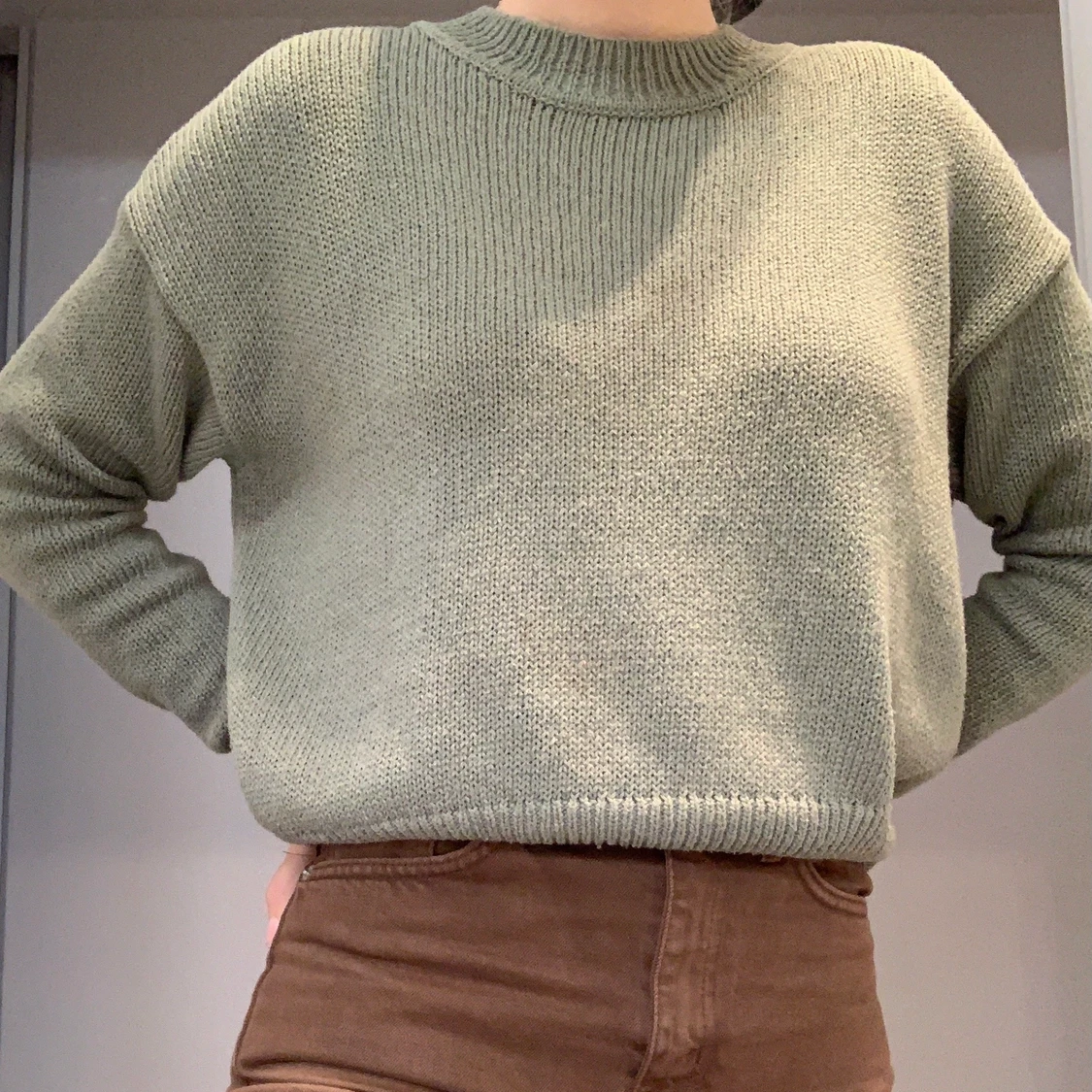 Grön stickad tröja