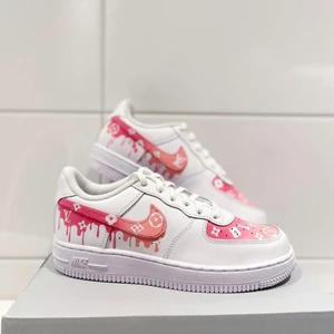 Nike Air Force 1 Customs - Rosa Lv Fade Dripp, Beställ dina egna på Instagram Drippies 2.0