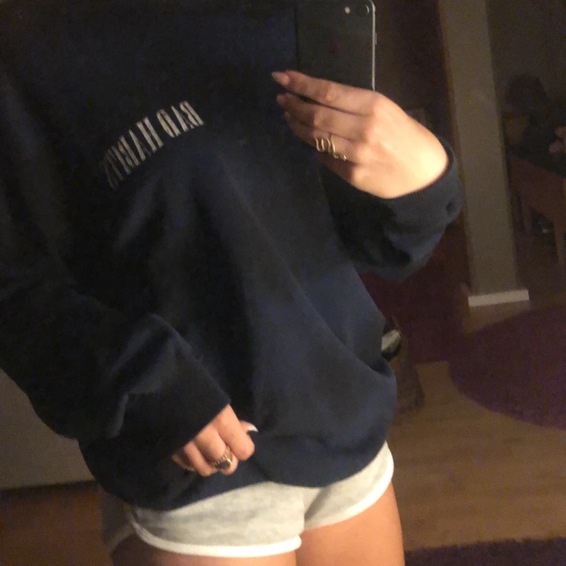 Oversized sweatshirt med tryck:) - 90