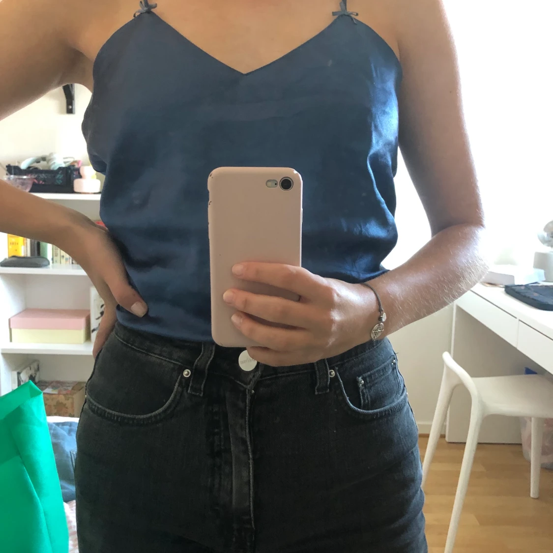 Vintage satinlinne - 90