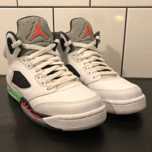 AIR JORDAN 5 RETRO 'PRO STARS' - Storlek 39 perfekt skick inga skråmor eller creases. Använda en gång sedan dess har dem bara legat i min garderob i två år därför saknas tyver lådan till skorna.
