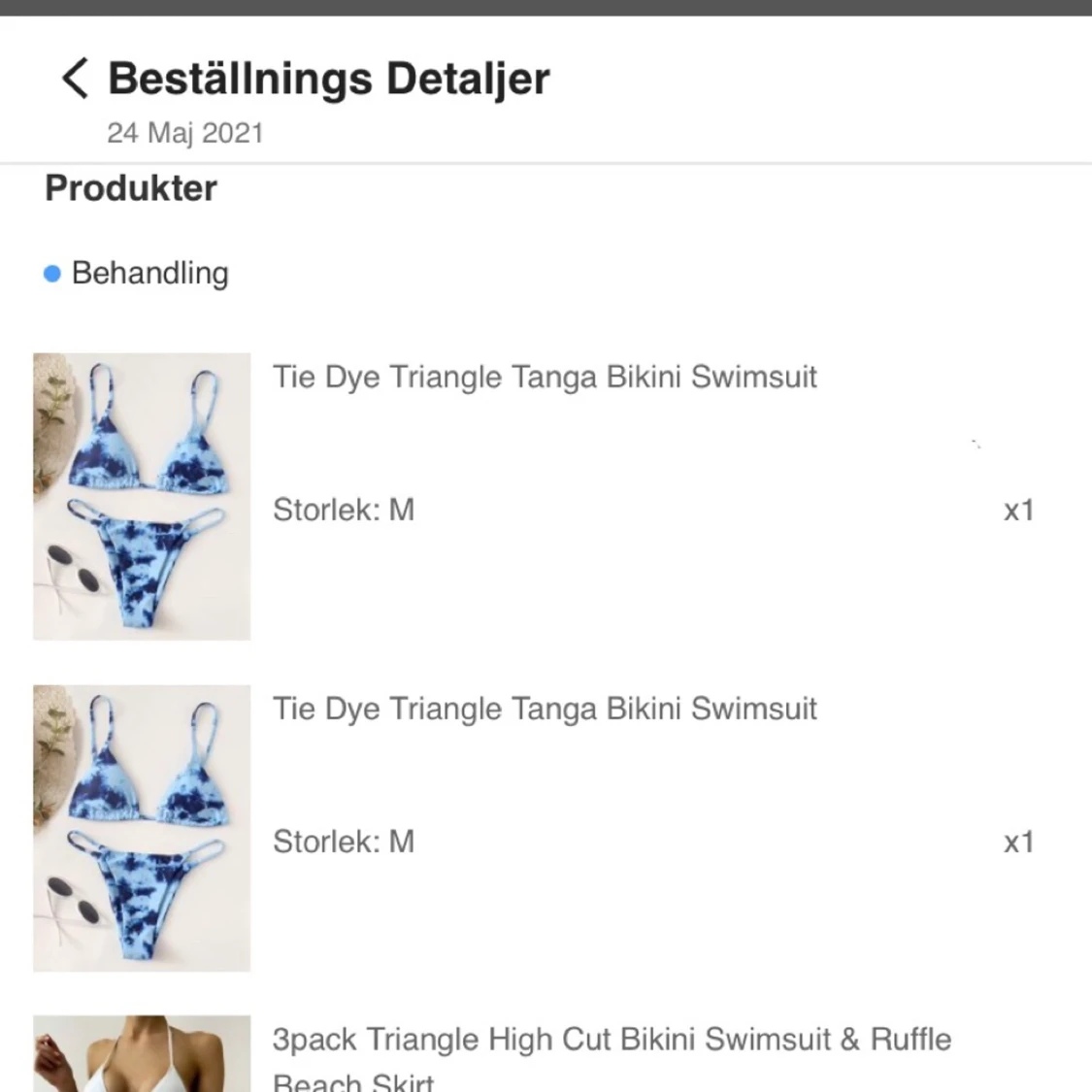 SHEIN blå tiedye bikini - 91