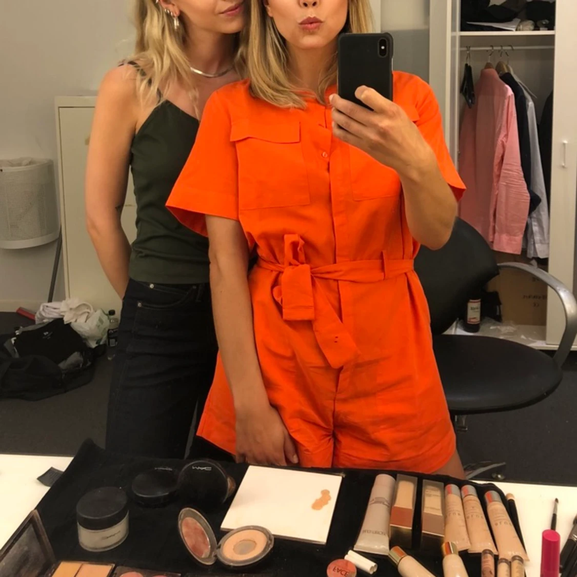 Orange playsuit från Weekday