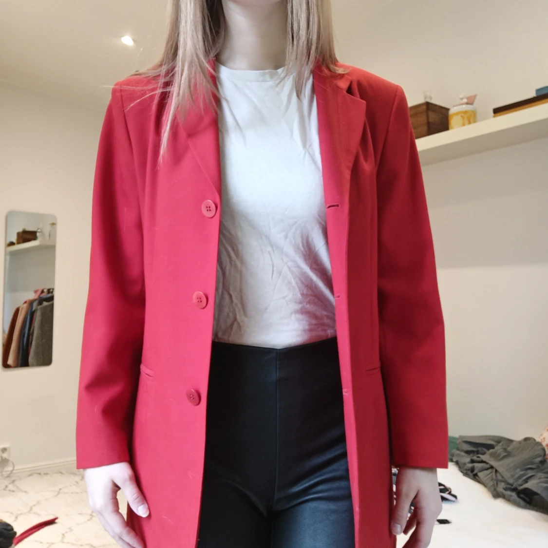 Red oversized blazer