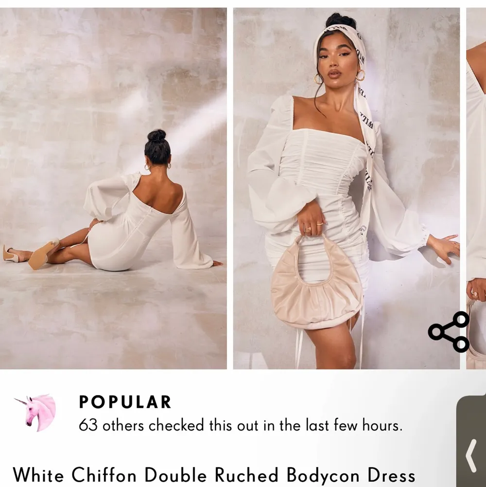 Säljer denna super fina vita klänning för att den tyvärr va för liten för mig.🤍🤍. Klänningar.