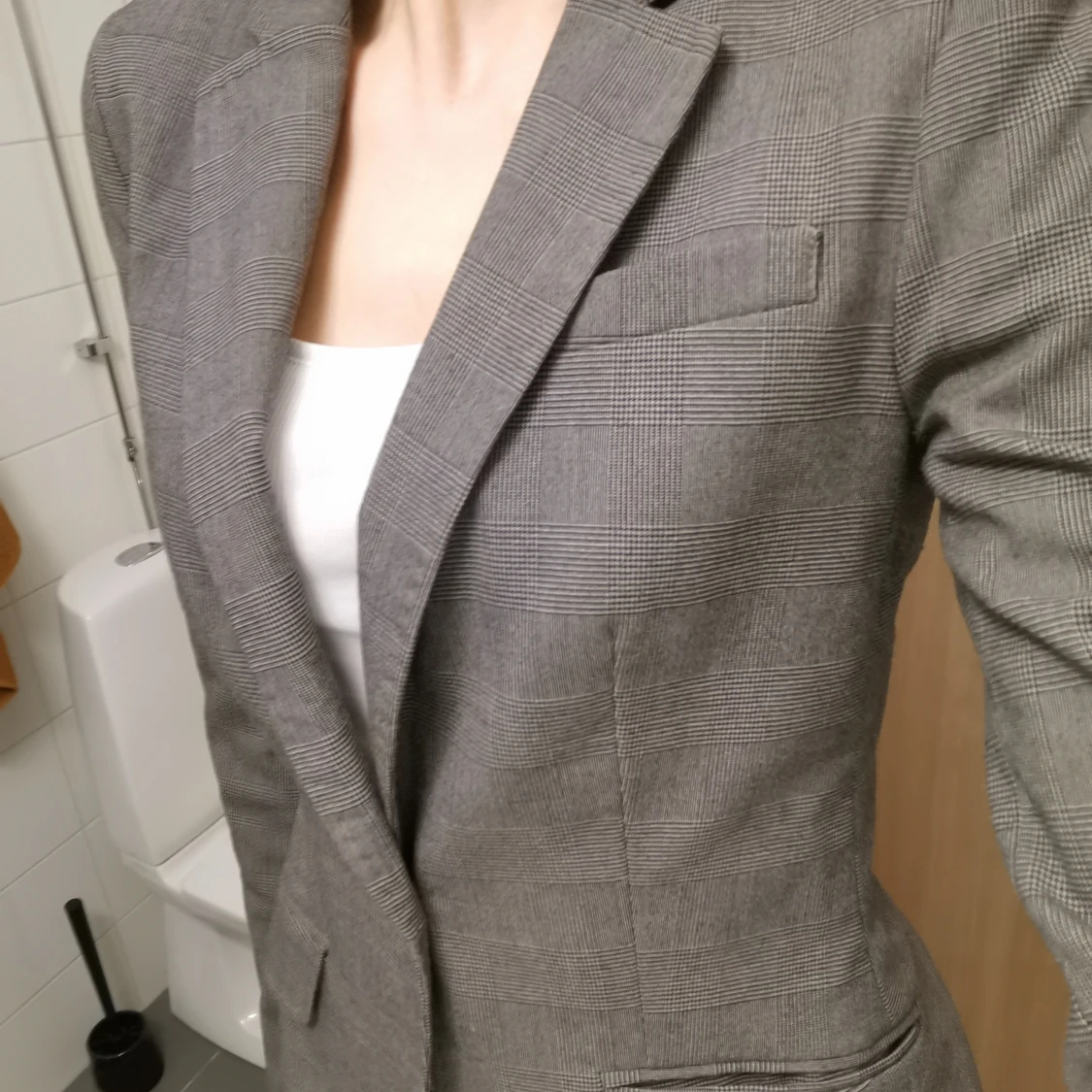 Grå rutig kavaj - 90