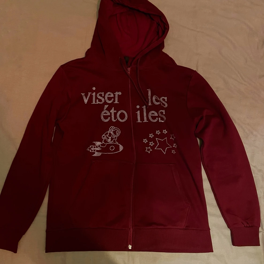 Rhinestone zip hoodie