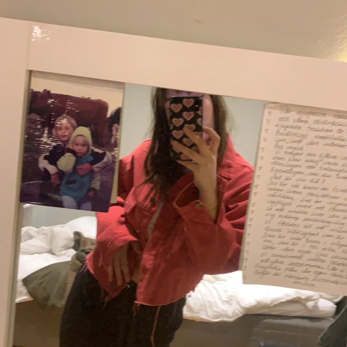  röd jeansjacka - 90