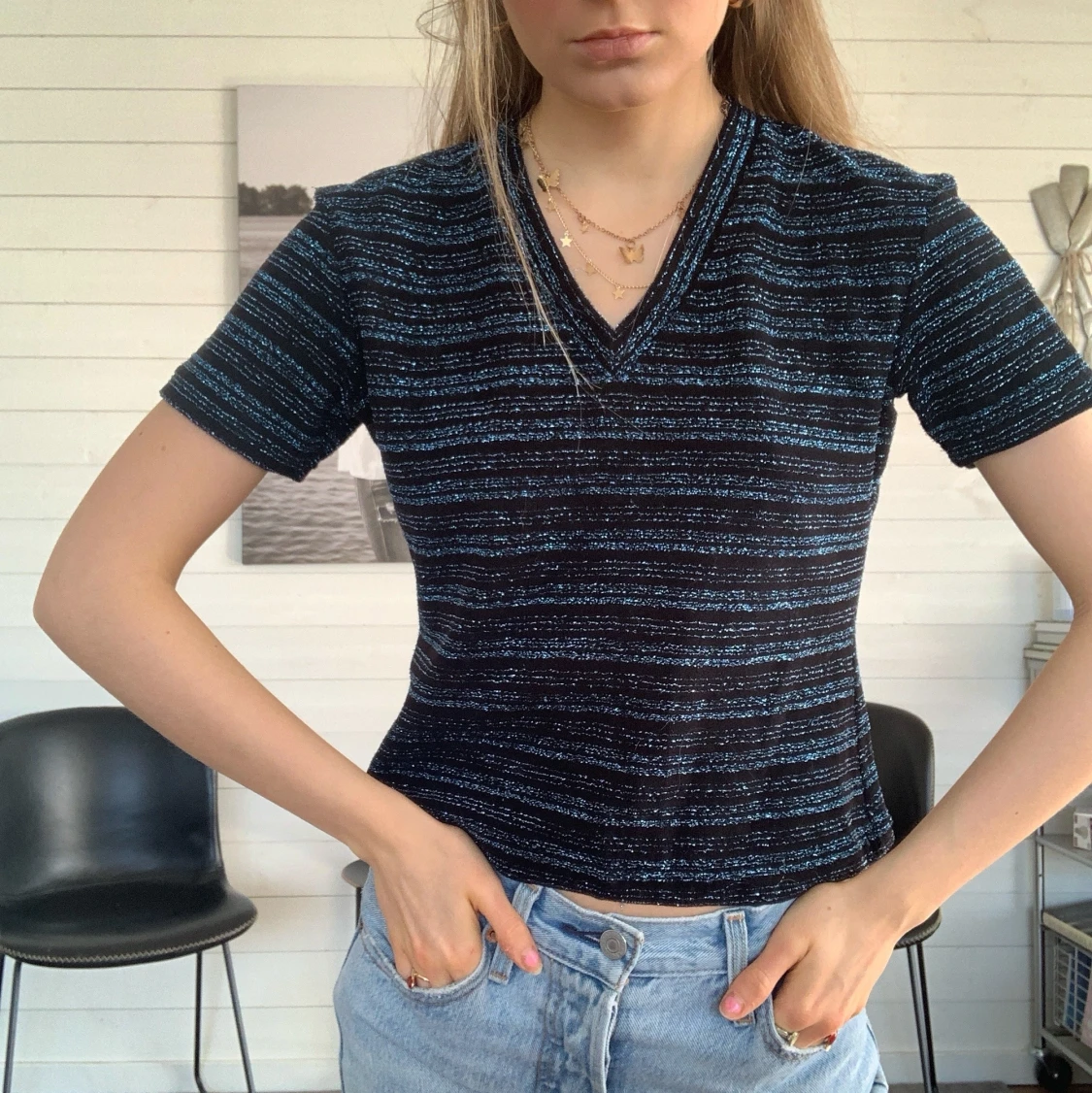 SÅ FIN GLITTRIG TRÖJA💙💙 - 90