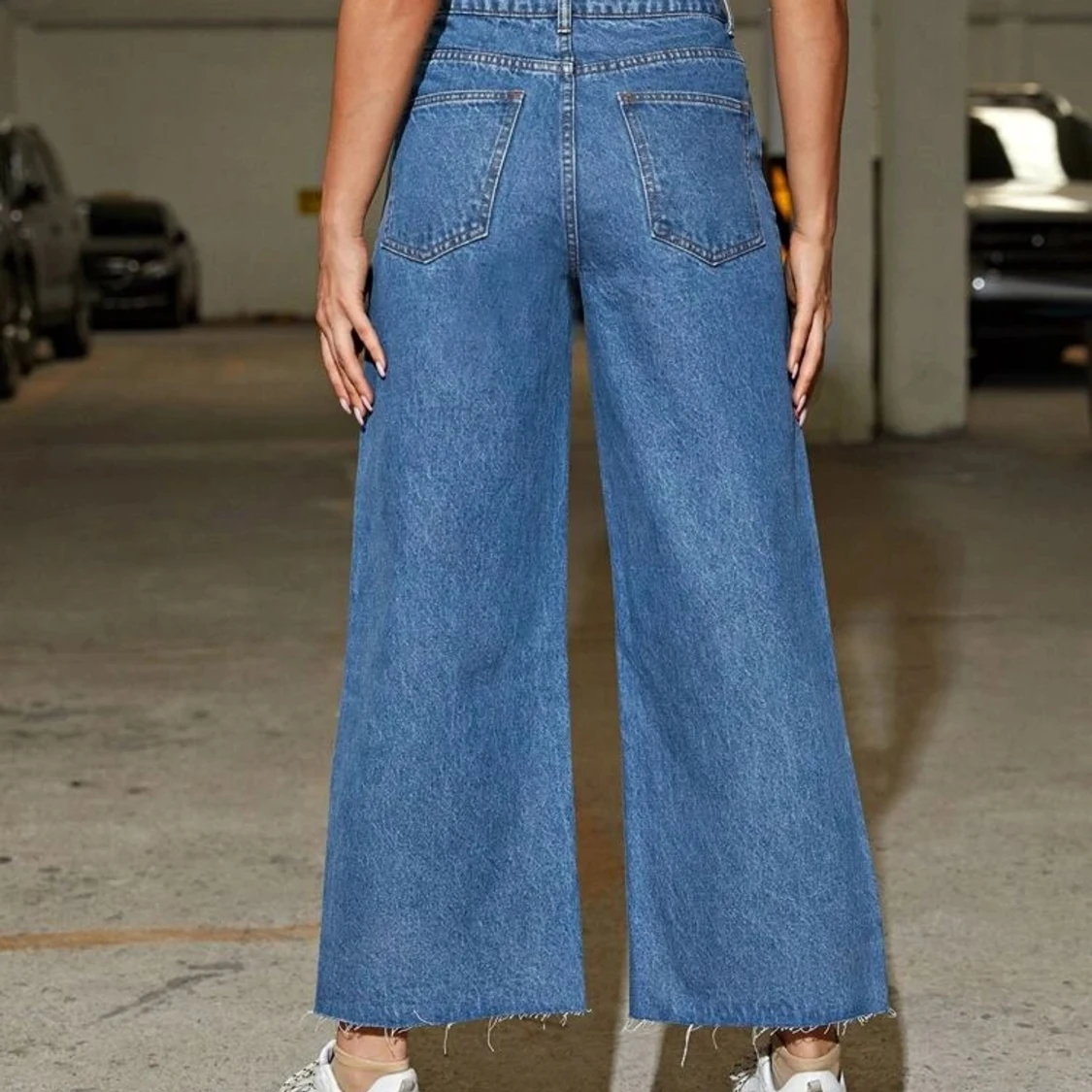 High waisted butterfly wide leg jeans - 91