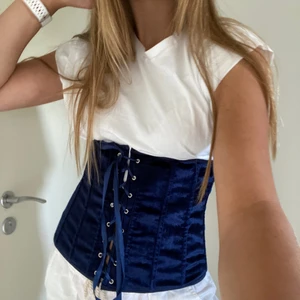 Korsett velour - Säljer denna vackra blå velour korsett.💙 Det är lite för stort för mig som är 68 cm i midjan.  Korsetten kan användas på olika sätt.