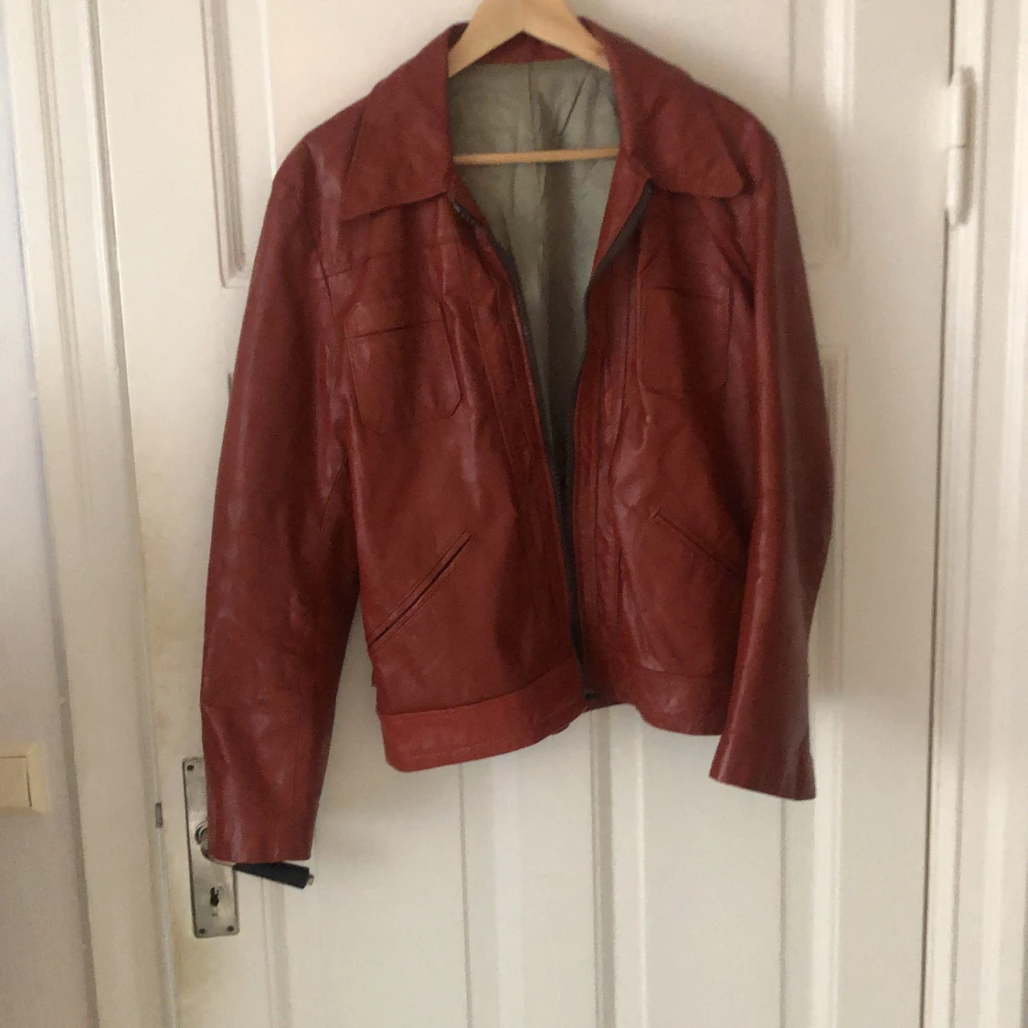 Vin röd läder jacka M/L - 90