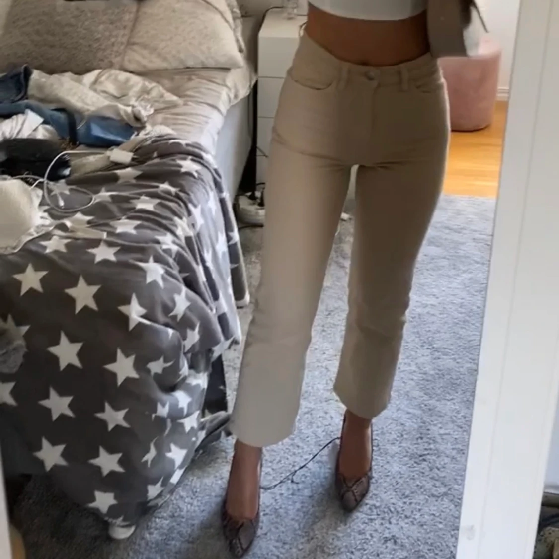 Beiga croppade byxor  - 91