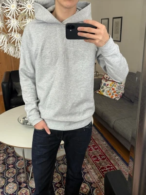 Ljusgrå hoodie - Säljer en stilren ljusgrå hoodie. Hoodien har en klassisk passform, stor huva.