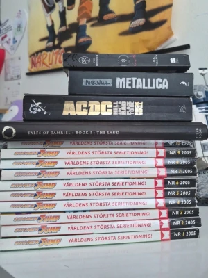 Acdc, Metallica, shonen jump & elder Scrolls & hobit books - Selling a few different books in many genres