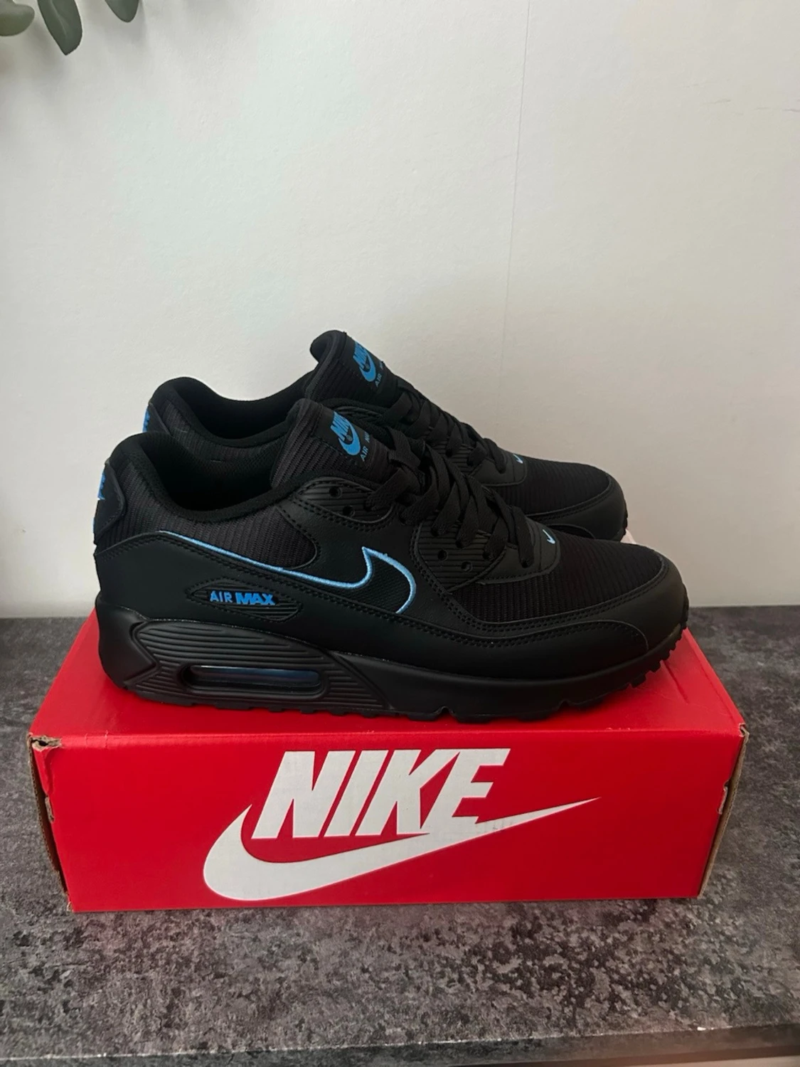 Nike Air Max 90 svart/blå sneakers - 1