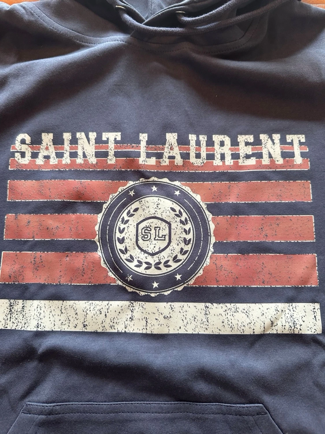Mörkblå hoodie från Saint Laurent - 1