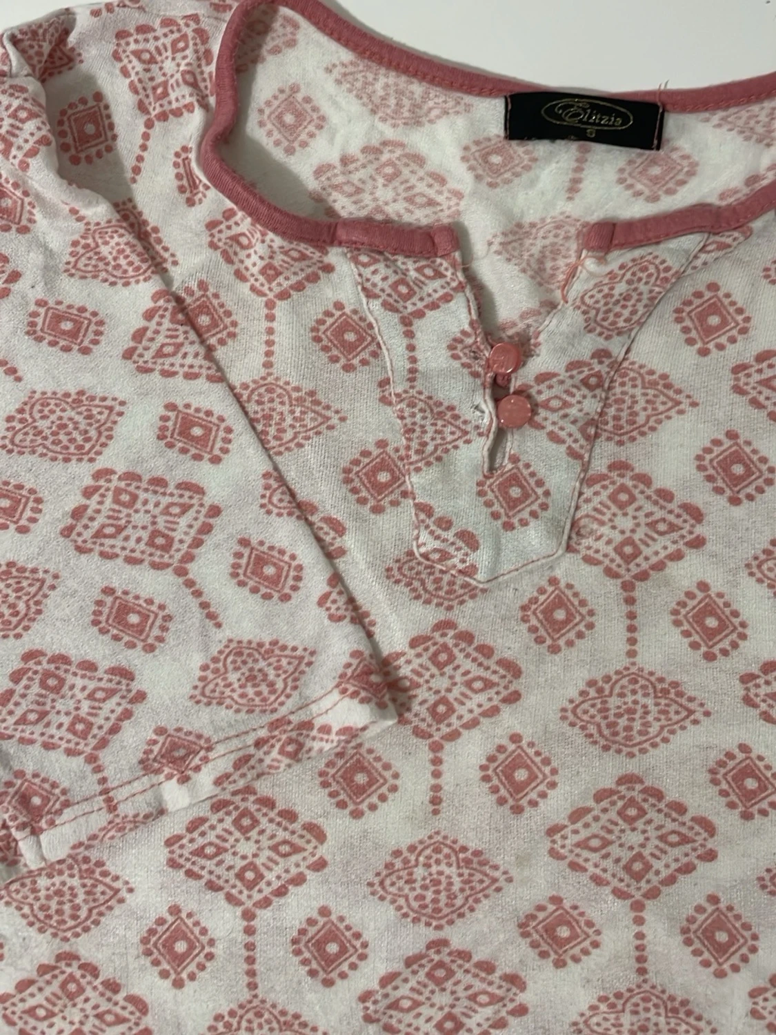 Rosa mönstrad pyjamaströja Litzia - 2