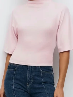 Ljusrosa topp med öppen rygg och knyt - Gina Tricot tröja som knappt är använd strl S