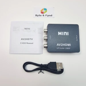 RCA / AV till HDMI Konverterare 720P / 1080P - Konverterar AV (CVBS) / RCA till HDMI. Testad – fungerar.  Spela dina retrospel från t.ex. Nintendo, SEGA, Playstation och liknande konsoler på en modern TV med HDMI-ingång.